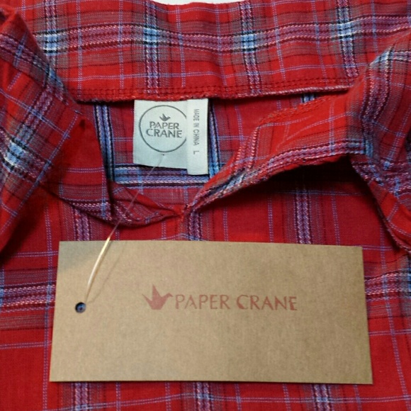 Anthropologie Paper Crane Plaid Blouse Top Large - Picture 8 of 8